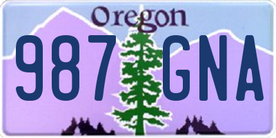 OR license plate 987GNA