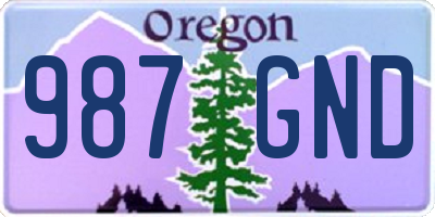 OR license plate 987GND