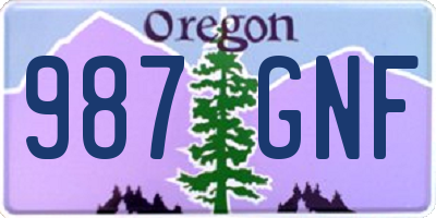 OR license plate 987GNF