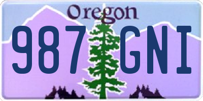 OR license plate 987GNI