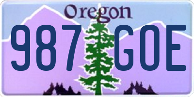 OR license plate 987GOE
