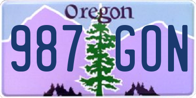 OR license plate 987GON