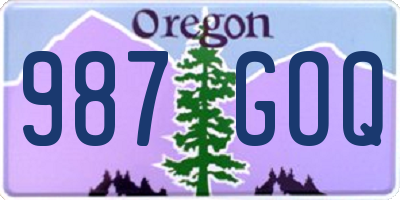 OR license plate 987GOQ
