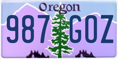 OR license plate 987GOZ