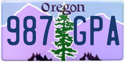 OR license plate 987GPA