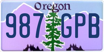 OR license plate 987GPB