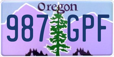 OR license plate 987GPF