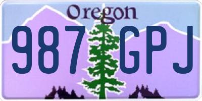 OR license plate 987GPJ