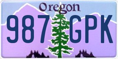 OR license plate 987GPK