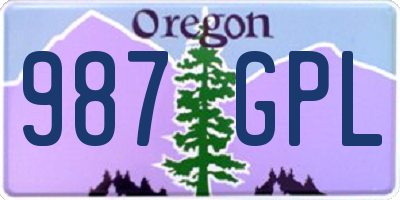 OR license plate 987GPL