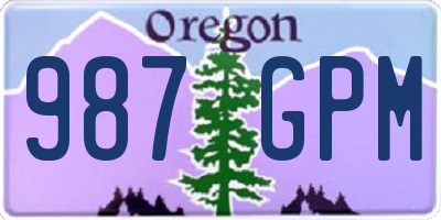 OR license plate 987GPM