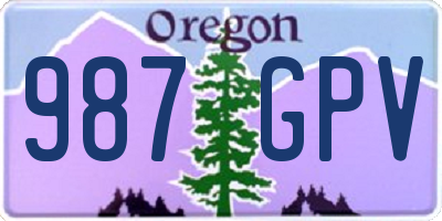 OR license plate 987GPV