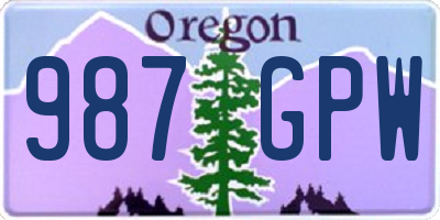 OR license plate 987GPW