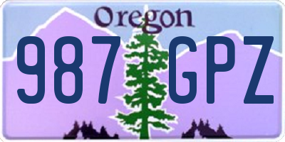 OR license plate 987GPZ