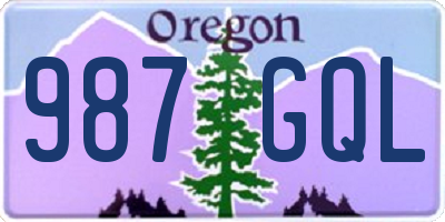 OR license plate 987GQL