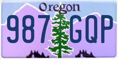 OR license plate 987GQP
