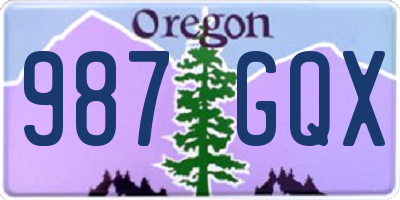 OR license plate 987GQX