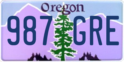 OR license plate 987GRE