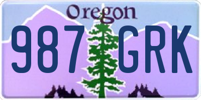 OR license plate 987GRK