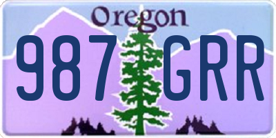 OR license plate 987GRR