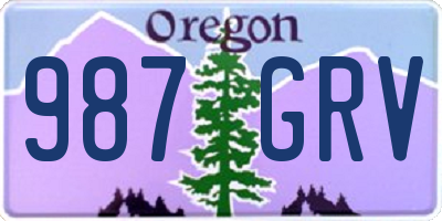 OR license plate 987GRV