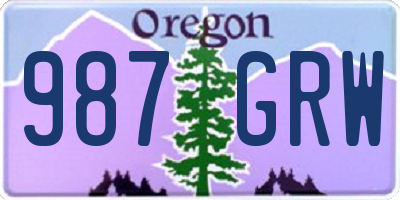 OR license plate 987GRW
