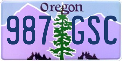 OR license plate 987GSC