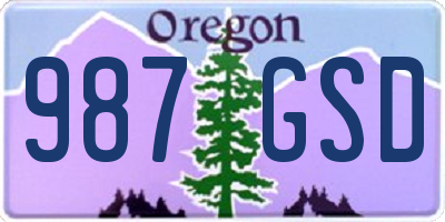 OR license plate 987GSD