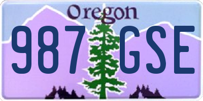 OR license plate 987GSE