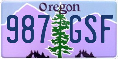 OR license plate 987GSF