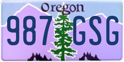 OR license plate 987GSG