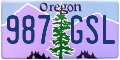 OR license plate 987GSL
