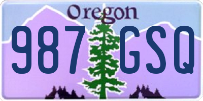 OR license plate 987GSQ