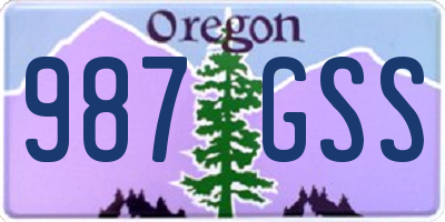 OR license plate 987GSS