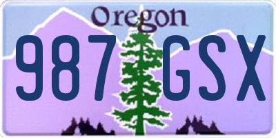 OR license plate 987GSX