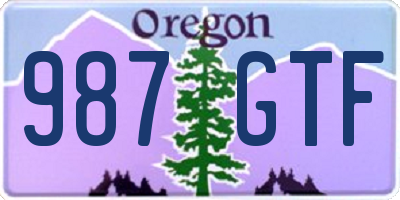 OR license plate 987GTF