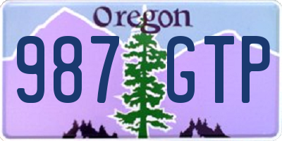 OR license plate 987GTP