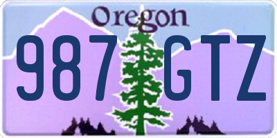 OR license plate 987GTZ
