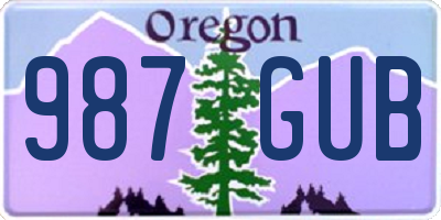 OR license plate 987GUB