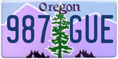 OR license plate 987GUE