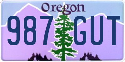 OR license plate 987GUT