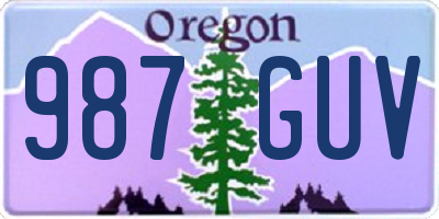 OR license plate 987GUV