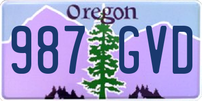 OR license plate 987GVD