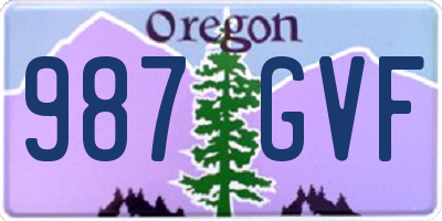 OR license plate 987GVF