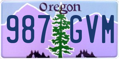 OR license plate 987GVM