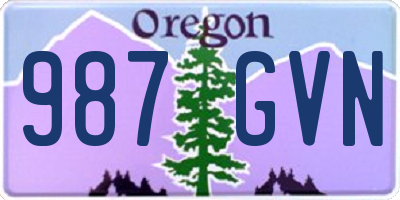 OR license plate 987GVN