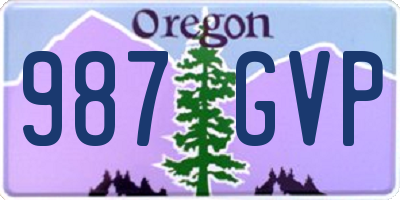 OR license plate 987GVP