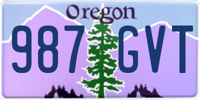 OR license plate 987GVT