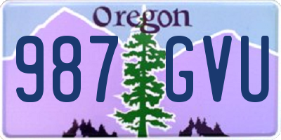 OR license plate 987GVU