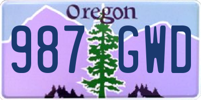 OR license plate 987GWD